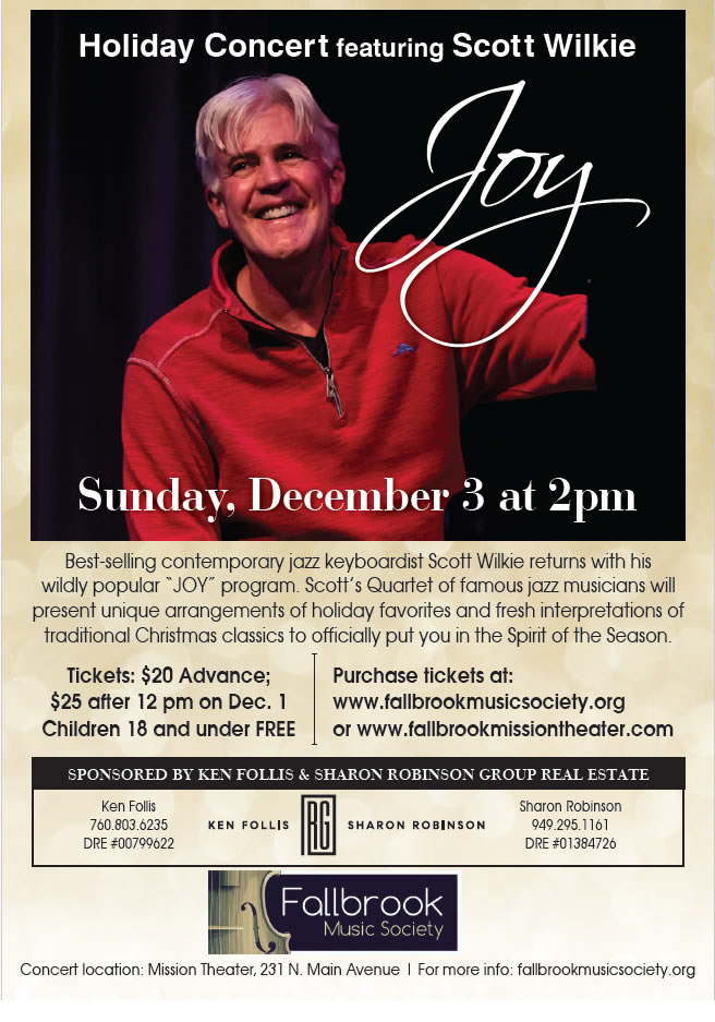 Jazz Pianist Scott Wilkie Christmas “JOY” Concert Tickets